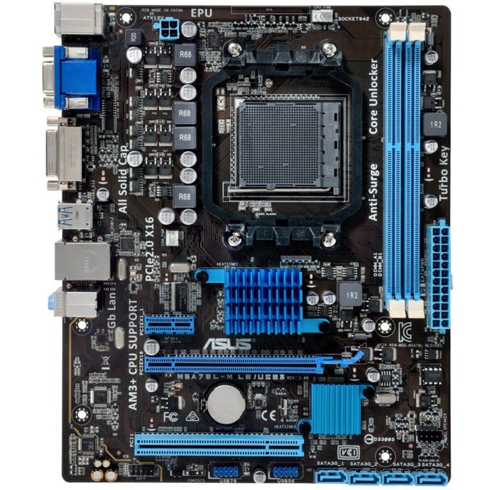 Материнская плата Asus M5A78L-M LE/USB3, Soc-AM3+, AMD 760G, 2xDDR3, mATX, Ret