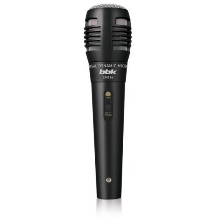 Микрофон проводной BBK CM114, 2.5 м, динамический, вокальный, черный