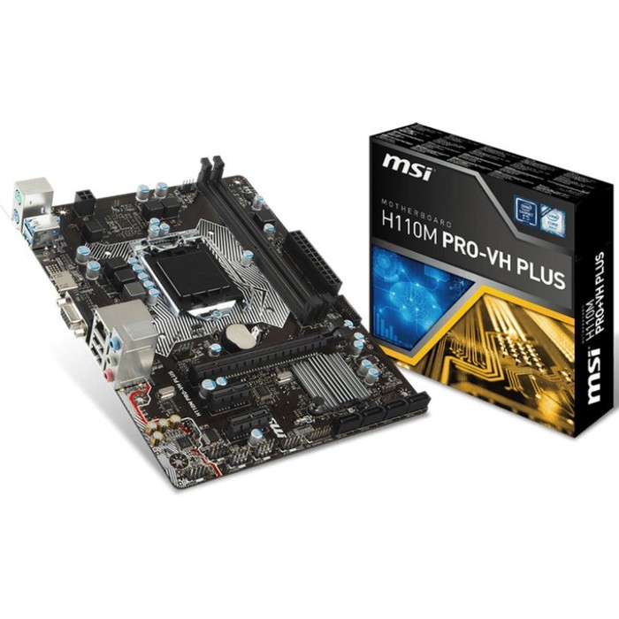 Материнская плата MSI H110M PRO-VH PLUS, Soc-1151, Intel H110, 2xDDR4, mATX, Ret