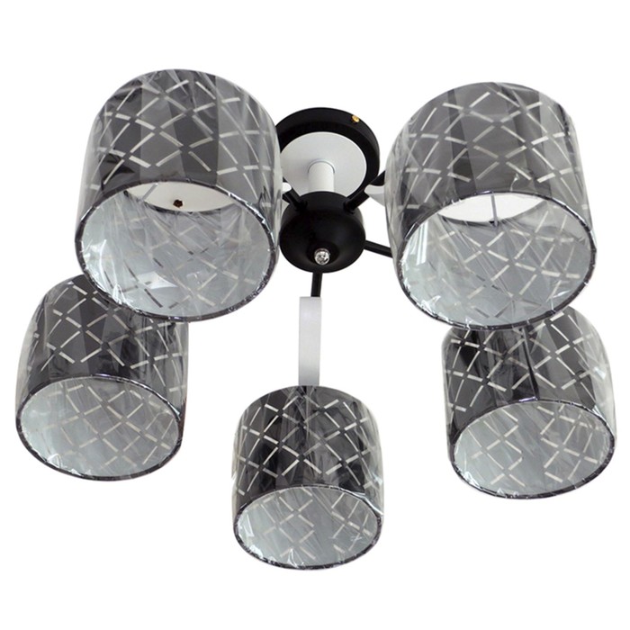 Люстра "Анни" 5 ламп E27 60Вт черный-хром 55х55х35см.