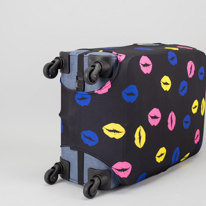 Чехол для чемодана «Губки», 20", цвет чёрный/цветной