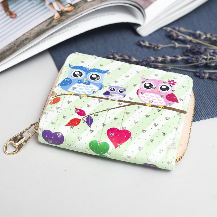 Кошелёк женский, 2 отдела на молнии, для монет, для карт, цвет белый