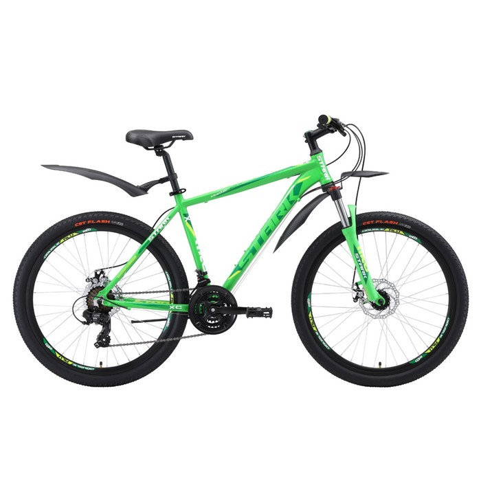 Велосипед 26" Stark Hunter 2 D, 2018, цвет зелёный/тёмно-зелёный/белый, размер 18"