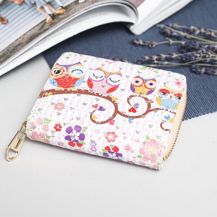 Кошелёк женский, 2 отдела на молнии, для монет, для карт, цвет белый