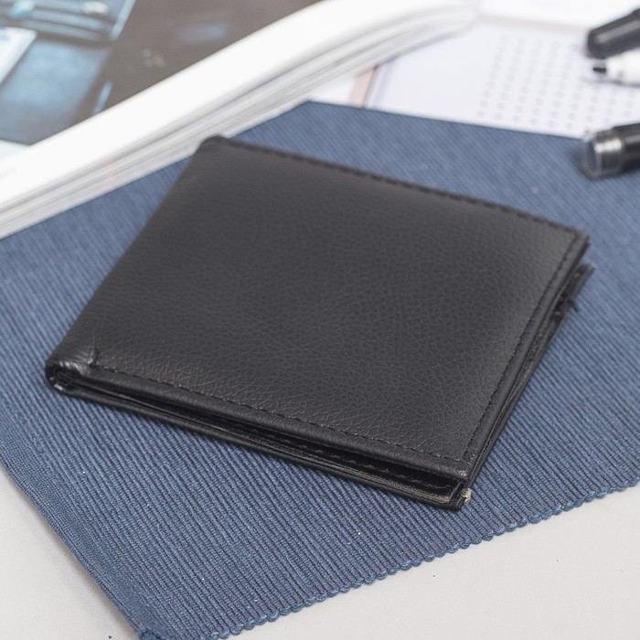 Портмоне мужское "Девид", 3 отдела, отдел для карт, цвет чёрный