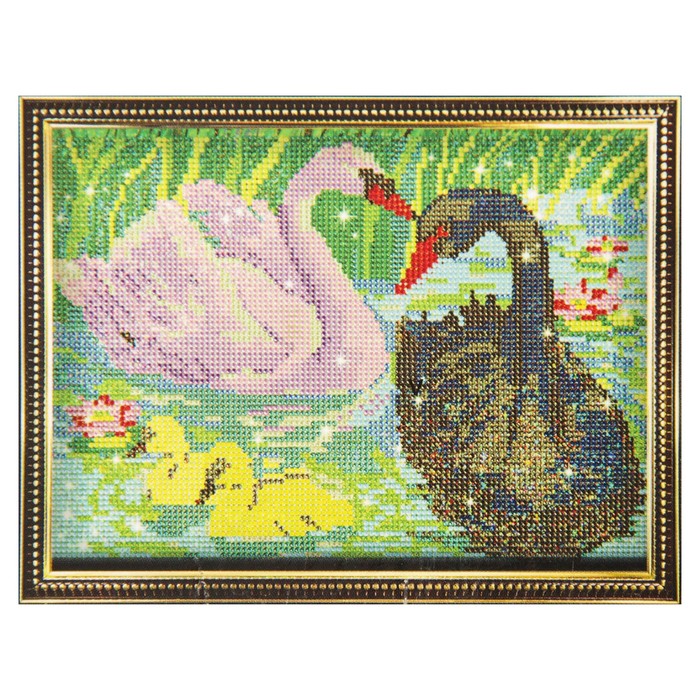 Картина стразами "Лебеди" Elite DIAMOND Люкс