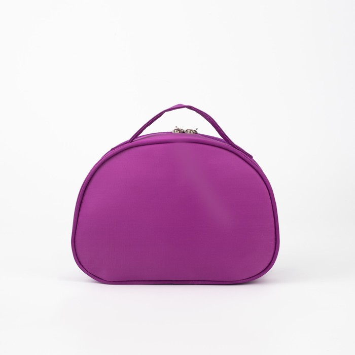 Косметичка-сундучок, отдел на молнии, зеркало, цвет фиолетовый