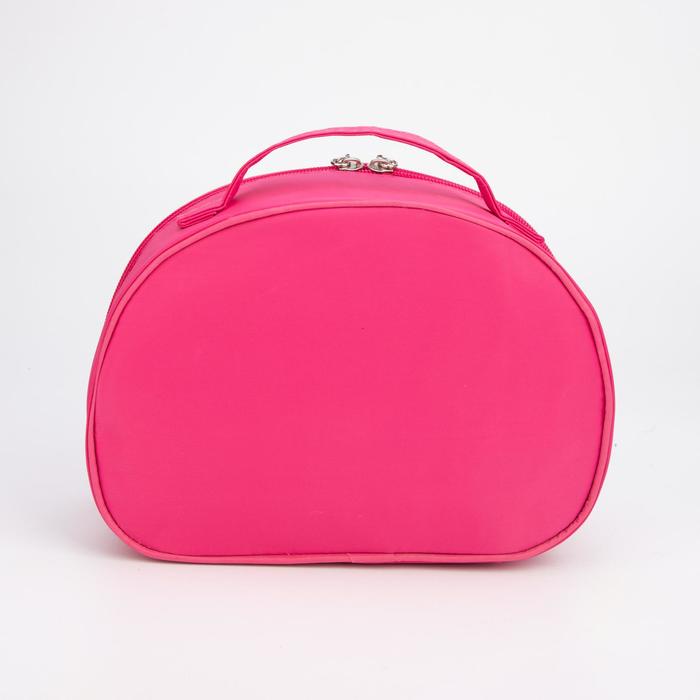 Косметичка-сундучок, отдел на молнии, зеркало, цвет розовый