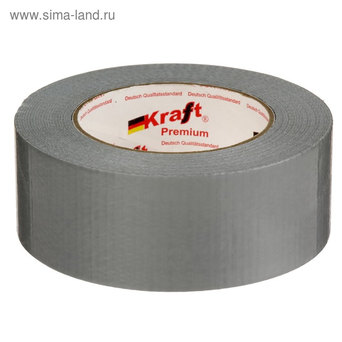 Лента армированная Kraft, клейкая, 50 мм х 50 м, серый лента клейкая армированная контакт дом 50 мм х 3 м серая арт 23727