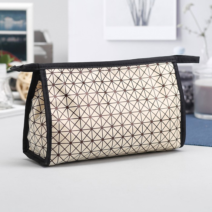 Косметичка, отдел на молнии, цвет бежевый