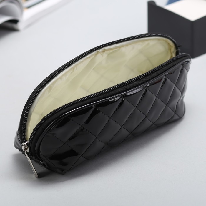 Косметичка-футляр, отдел на молнии, цвет чёрный