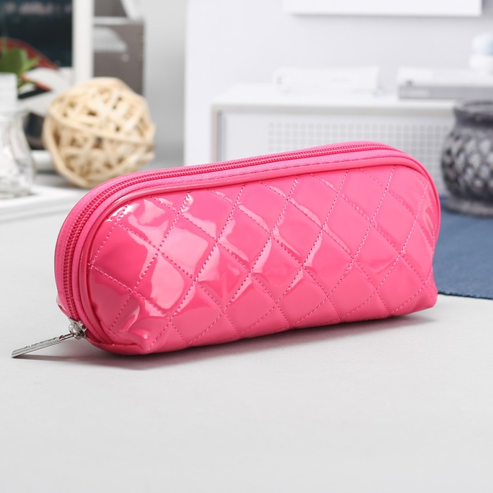 Косметичка-футляр, отдел на молнии, цвет розовый
