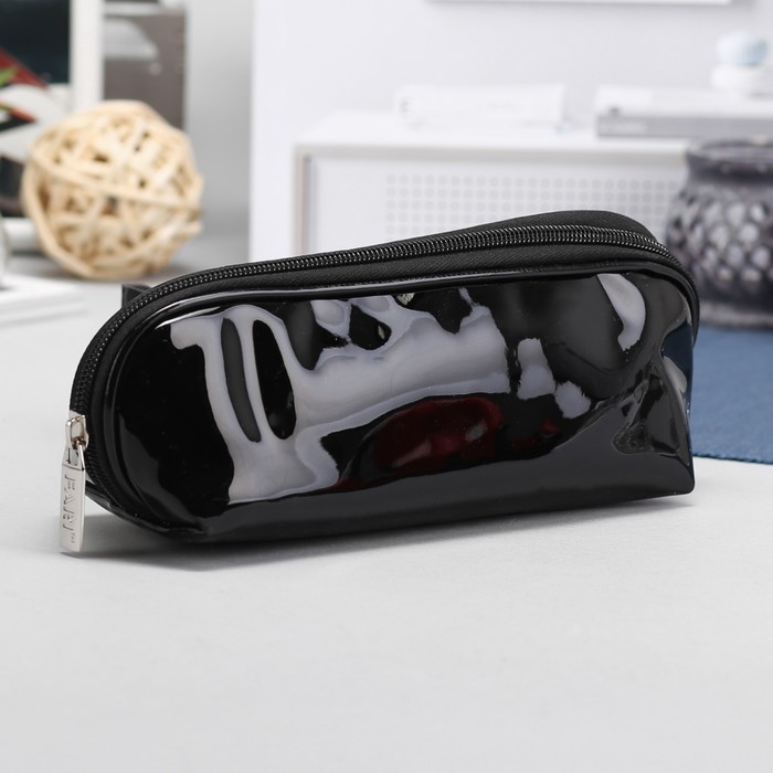 Косметичка-футляр, отдел на молнии, цвет чёрный