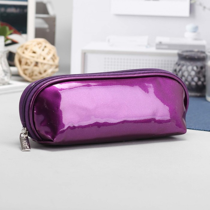 Косметичка-футляр, отдел на молнии, цвет фиолетовый