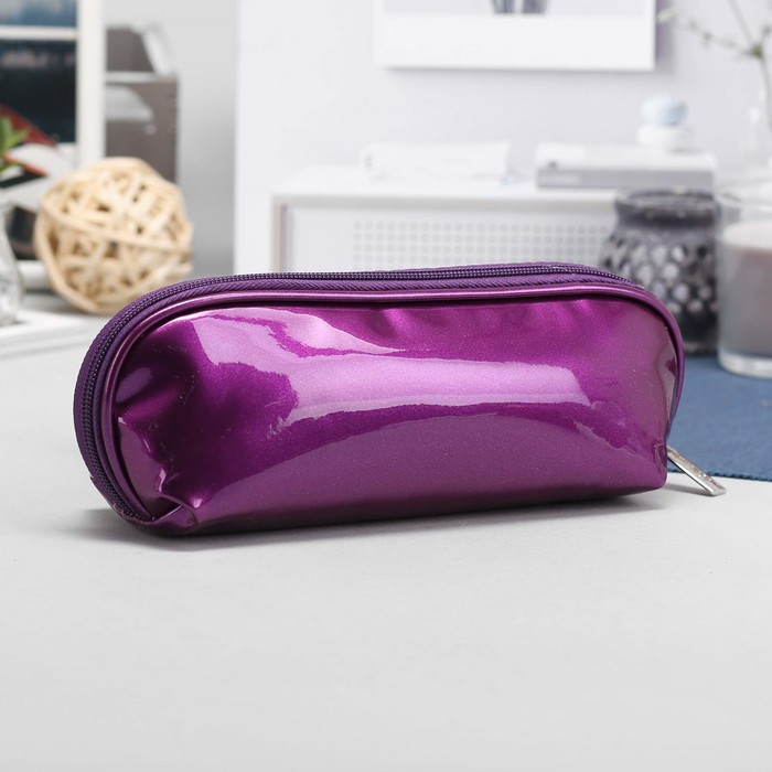 Косметичка-футляр, отдел на молнии, цвет фиолетовый
