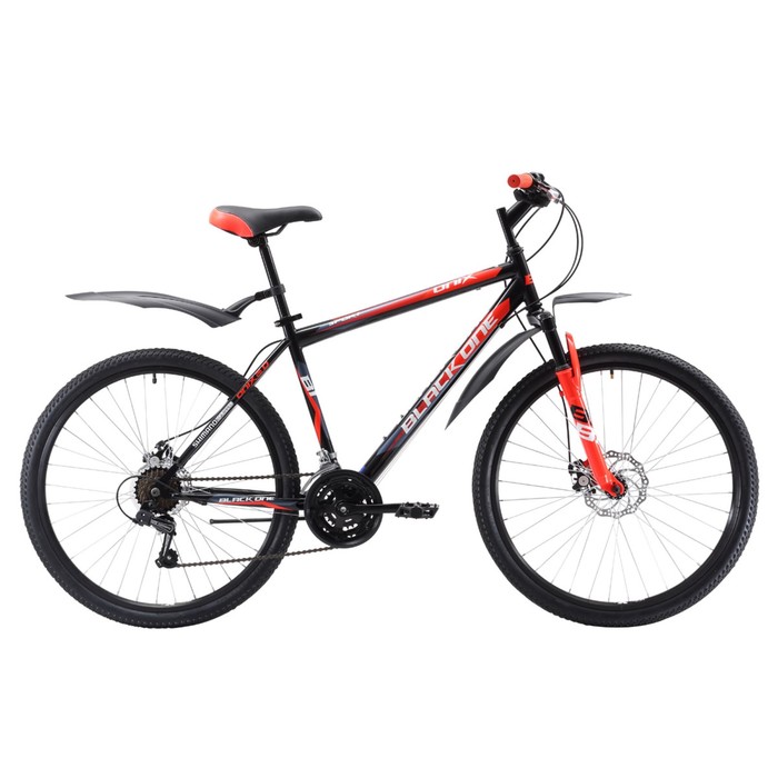 Велосипед 26" Black One Onix D, 2018, цвет чёрный/красный/белый, размер 20"