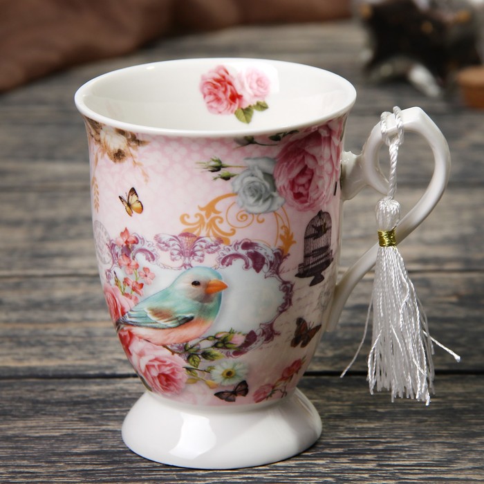 Кружка 320 мл "Птички", в подарочной упаковке