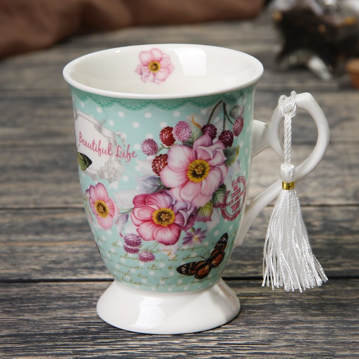Кружка 320 мл "Цветение мяты", подарочная упаковка