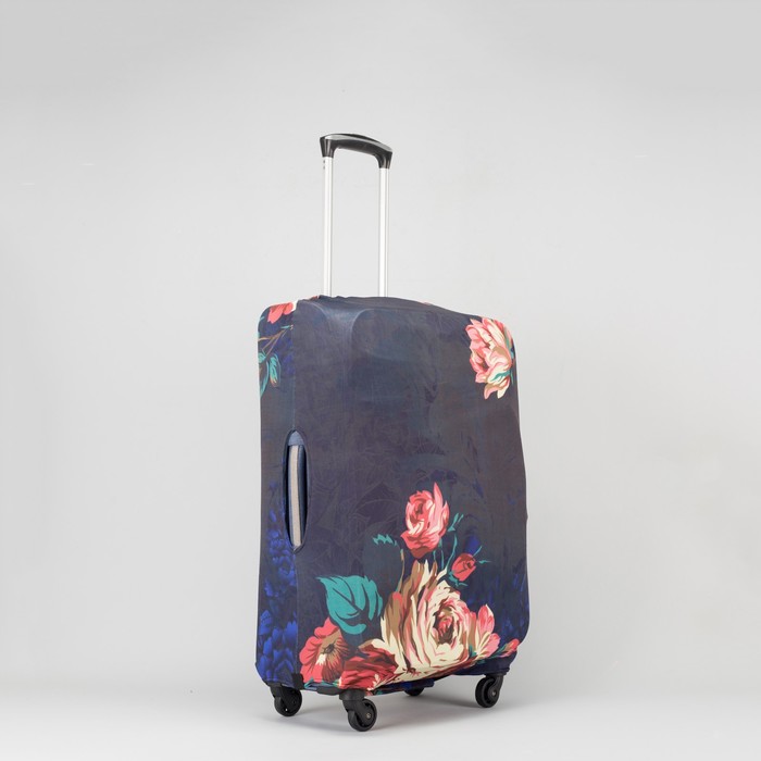Чехол для чемодана «Цветы» 20", цвет чёрный