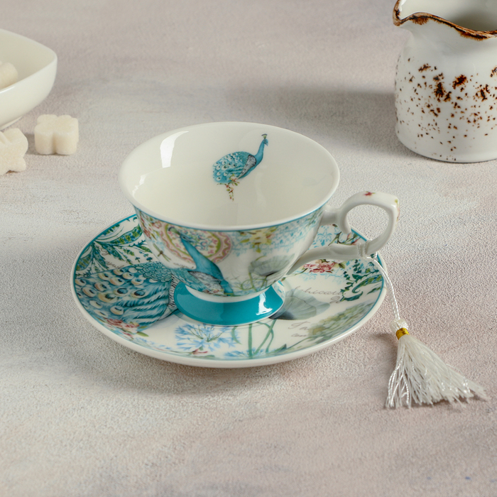 Чайная пара 220 мл "Жар-птица", блюдце 14,9 см