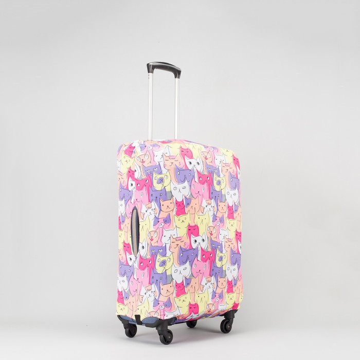 Чехол для чемодана «Котики», 20", цвет розовый/сиреневый