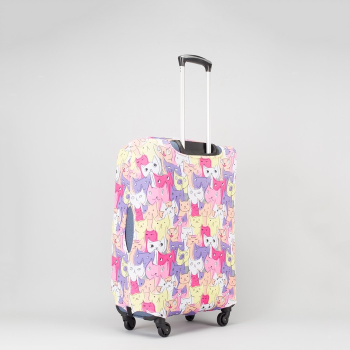 Чехол для чемодана «Котики», 20", цвет розовый/сиреневый
