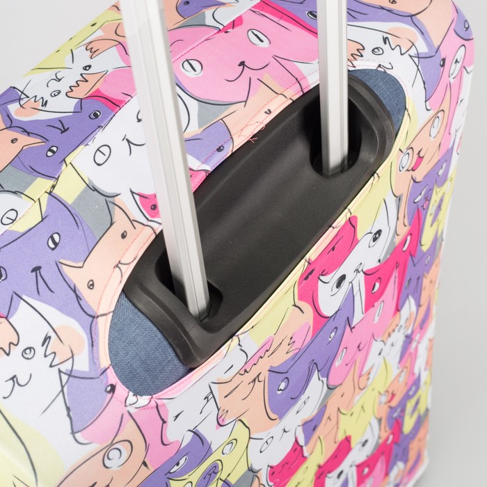 Чехол для чемодана «Котики», 20", цвет розовый/сиреневый