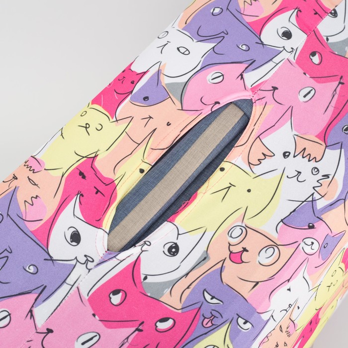 Чехол для чемодана «Котики», 20", цвет розовый/сиреневый