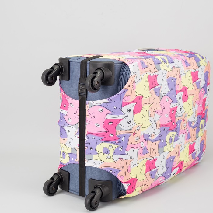 Чехол для чемодана «Котики», 24", цвет розовый/сиреневый