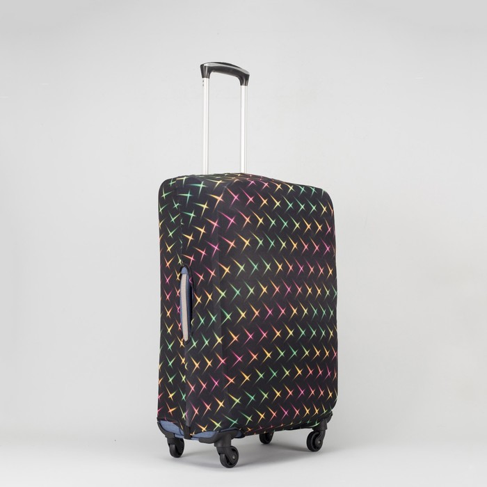 Чехол для чемодана «Блики», 24", цвет чёрный/цветной