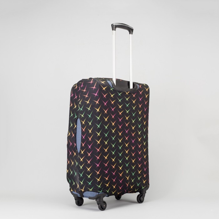 Чехол для чемодана «Блики», 24", цвет чёрный/цветной