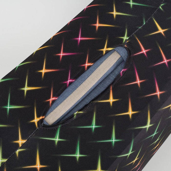 Чехол для чемодана «Блики», 24", цвет чёрный/цветной