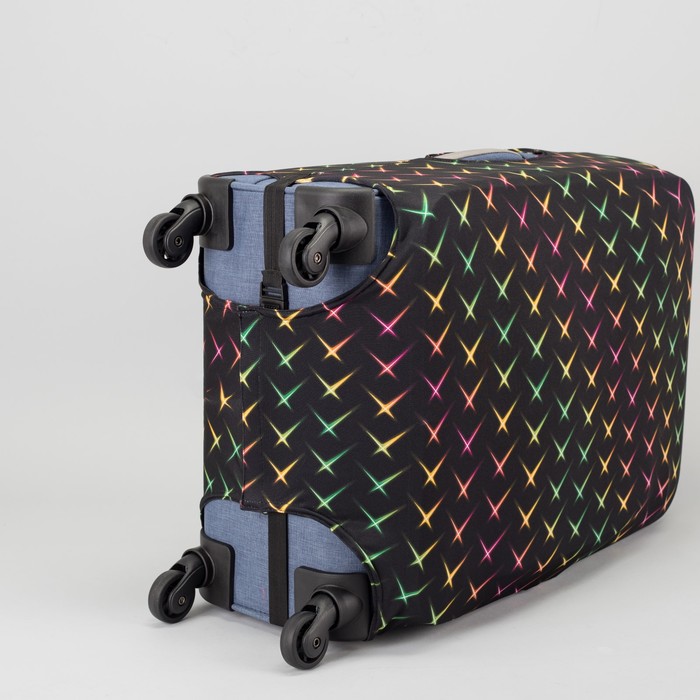 Чехол для чемодана «Блики», 24", цвет чёрный/цветной
