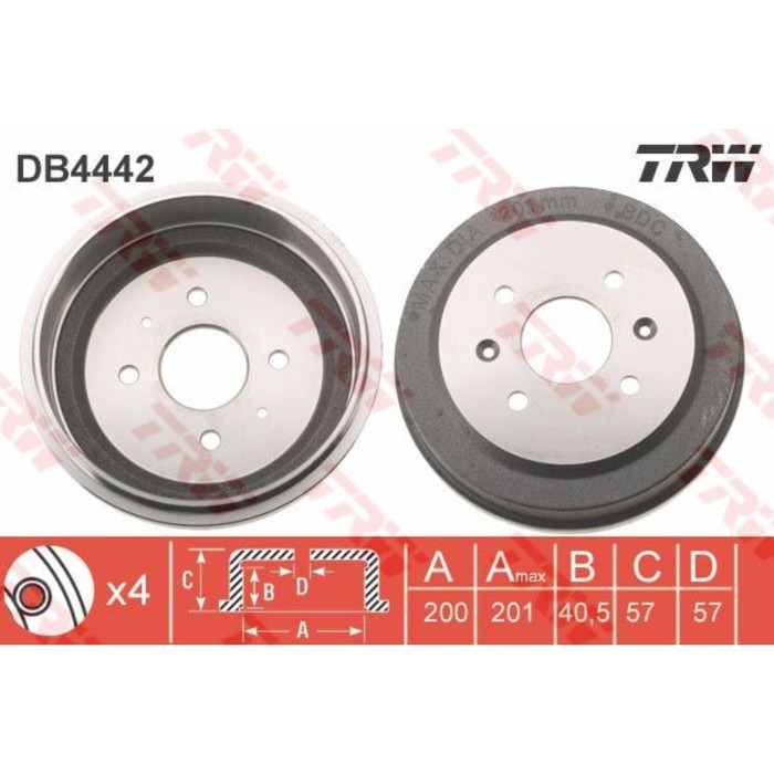 Барабан тормозной TRW DB4442