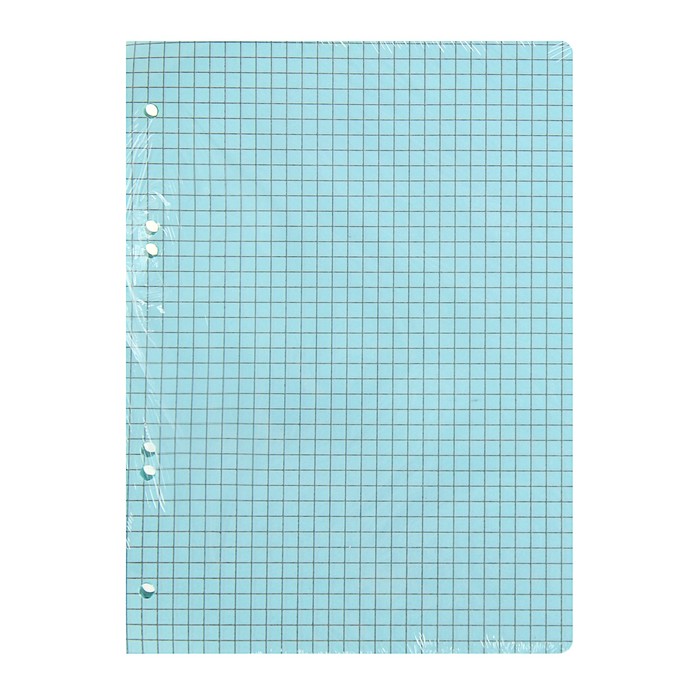 Сменный блок для тетрадей на кольцах А5, 50 листов, клетка, голубой