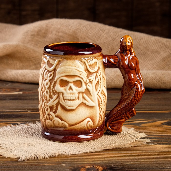 Кружка для пива 0,5 л "Русалка" шамот