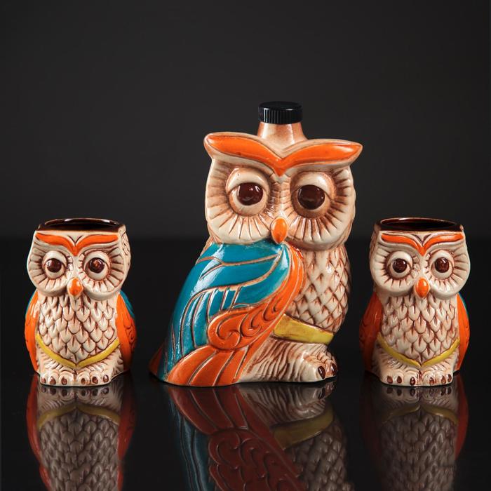 Коньячный набор "Сова" 3 предмета