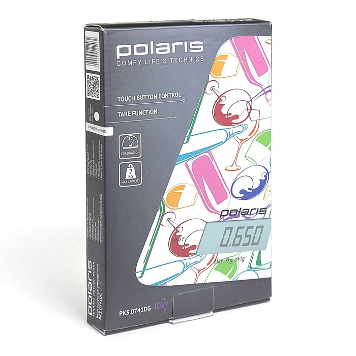 Весы кухонные Polaris PKS 0741DG Italy, электронные, 7 кг, белый/рисунок