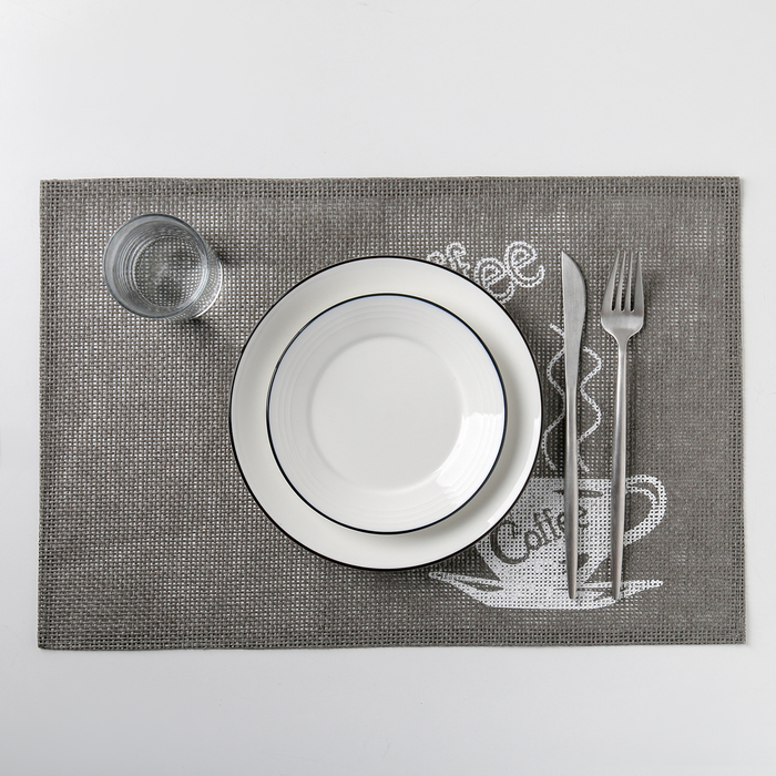 Салфетка кухонная "Кофе" 45х30 см, цвет серый