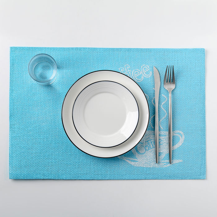 Салфетка кухонная "Кофе" 45х30 см, цвет голубой