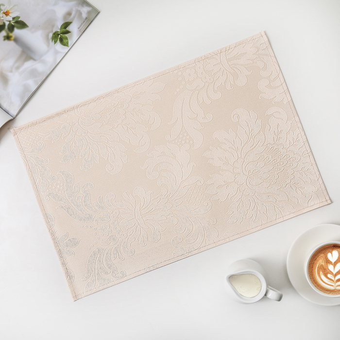 Салфетка кухонная "Дамаск" 45х30 см, цвет крем-брюле