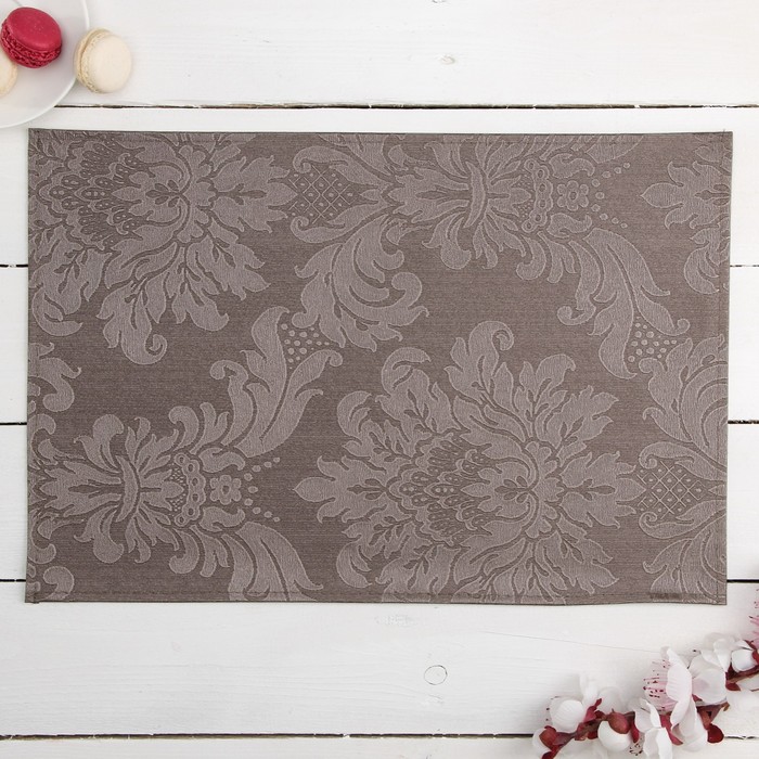 Салфетка кухонная "Дамаск" 45х30 см, темно-коричневый