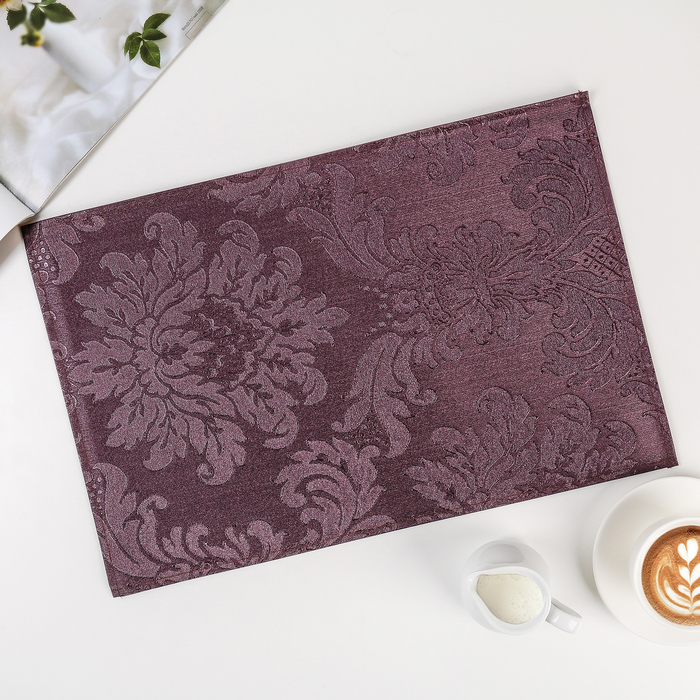 Салфетка кухонная "Дамаск" цвет фиолетовый 45х30 см