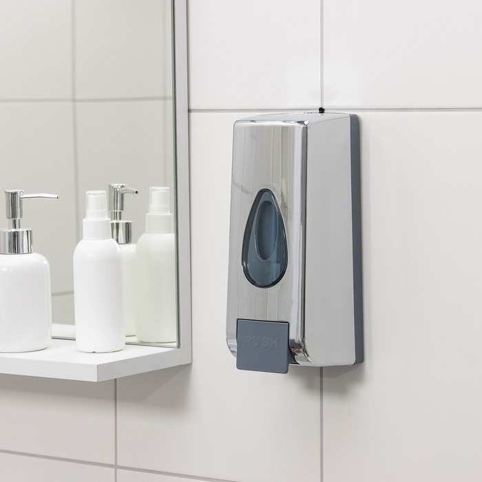 Дозатор настенный механический, пластик, цвет хром