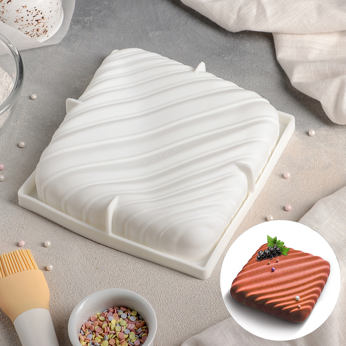 Форма для выпечки и муссовых десертов 17,5х4,5 см "Полосы", цвет белый