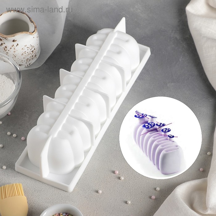 Форма для выпечки и муссовых десертов 29х9,5х7,5 см "Змейка", цвет белый