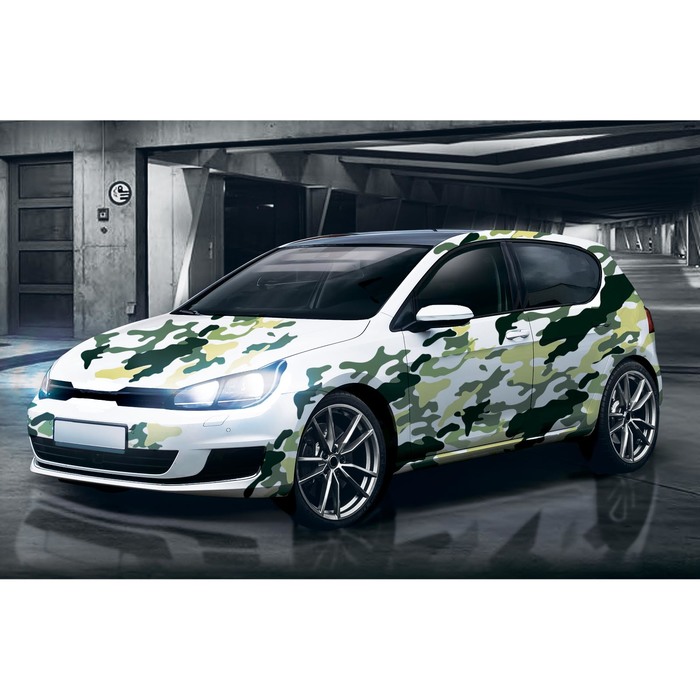 Набор наклеек на кузов автомобиля "Зеленая текстура", 4 шт