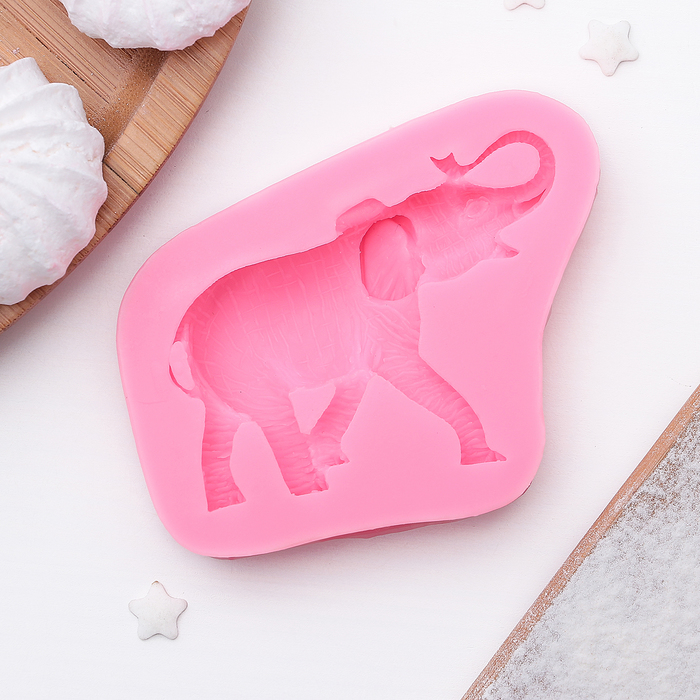 Молд 6,3х8х1,5 см "Слон", цвет розовый