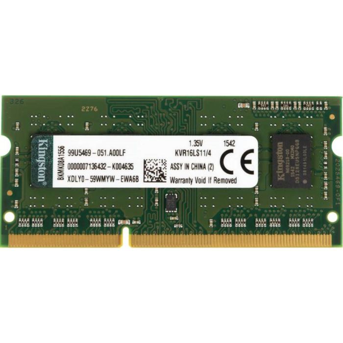 Память DDR3L 4Gb 1600MHz Kingston KVR16LS11/4 RTL PC3-12800 CL11 SO-DIMM 204-pin 1.35В