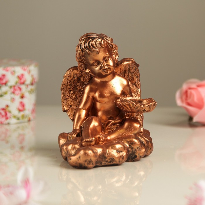 Статуэтка-подсвечник "Ангел на облаке", бронза